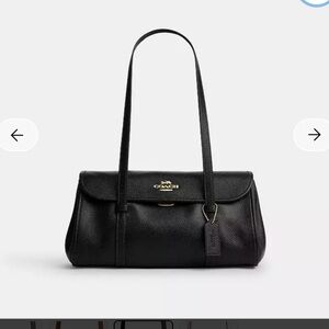 Coach Elegant Black Leather Shoulder Bag
